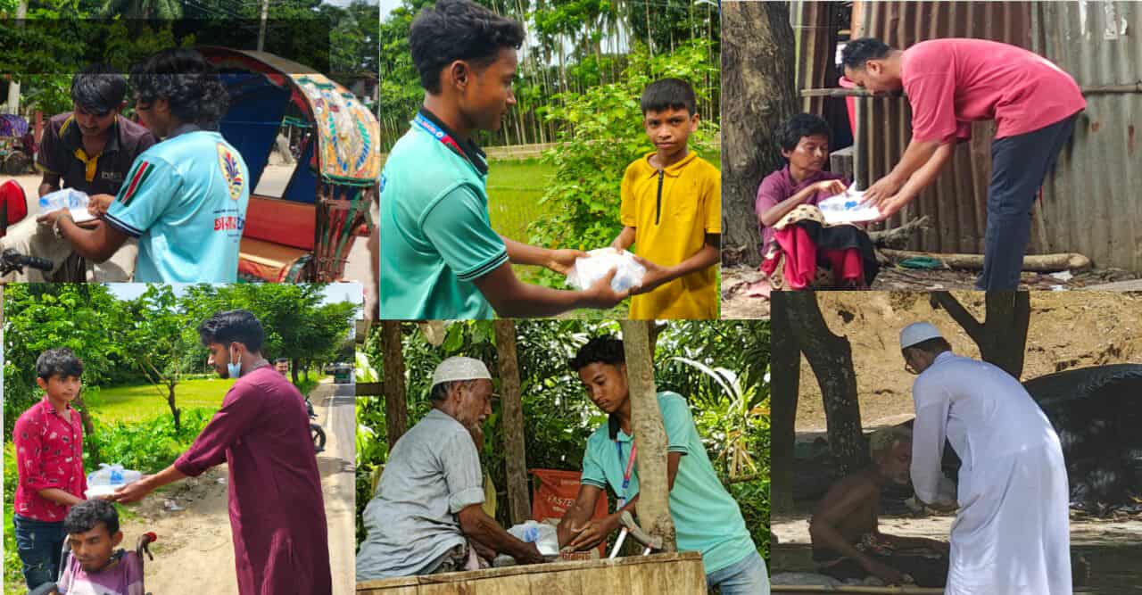 উখিয়ায় বিনামূল্যে খাবার বিতরণ, দিনমজুর-রিকশাচালকদের মুখে আনন্দ