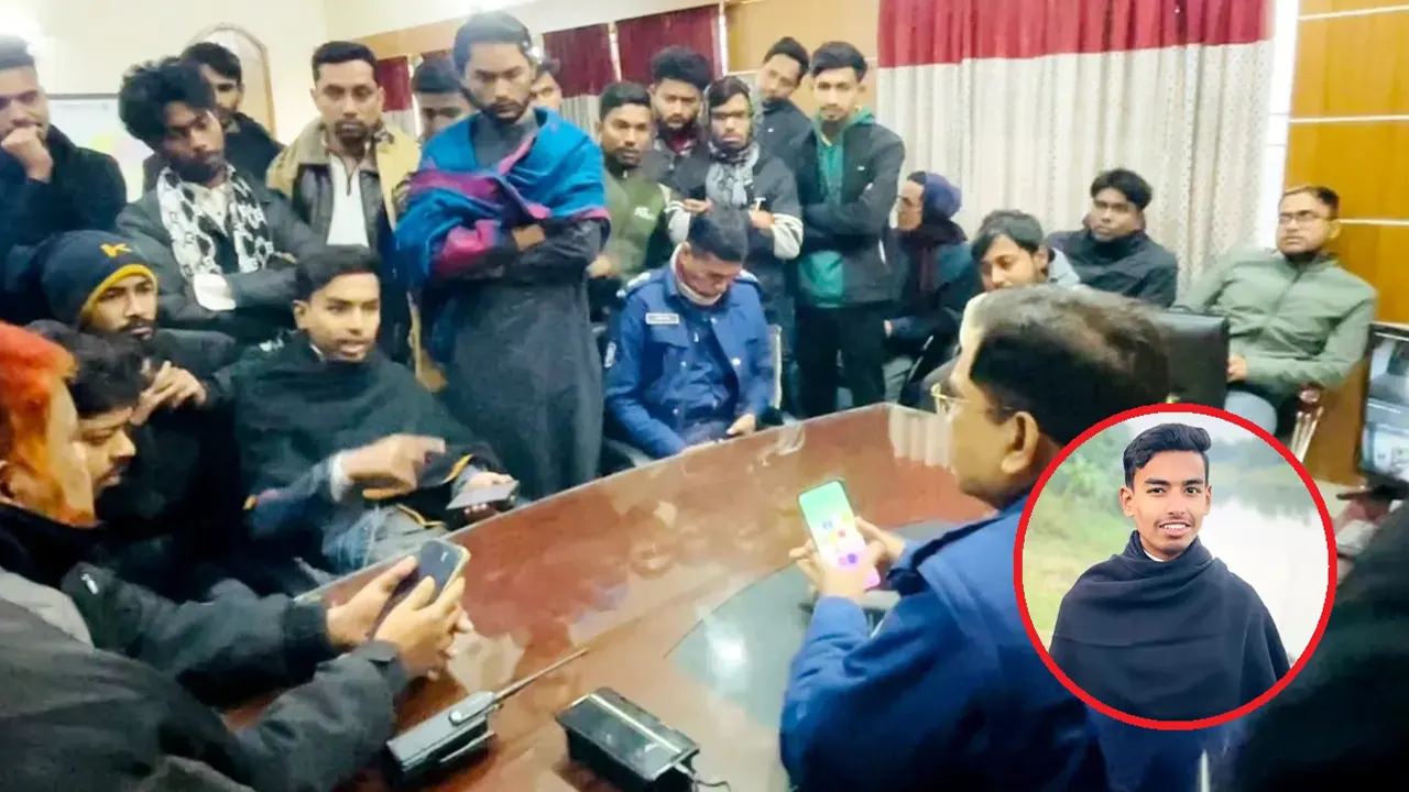 আমরা থানা পুড়িয়ে দিয়েছি, এসআই সন্তোষকে জ্বালিয়ে দিয়েছি বলে ওসিকে বৈষম্যবিরোধী নেতার হুমকি